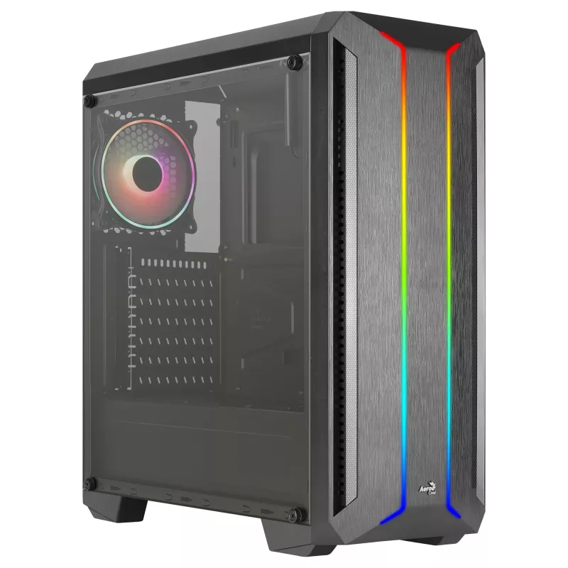 Caja PC ATX Aerocool SKYLINEV2BK doble panel frontal LED ventilador ARGB 12 cm negra