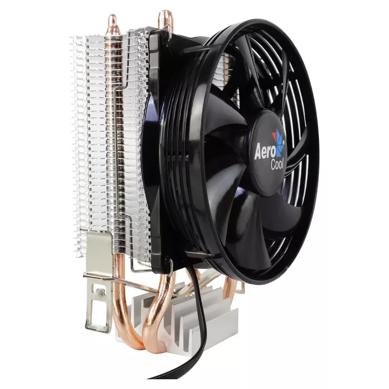 Disipador CPU AEROCOOL VERKHO2 con ventilador de 90 mm, rodamiento hidráulico, 800–2000 RPM, 110 W TDP, compatibilidad multisocket