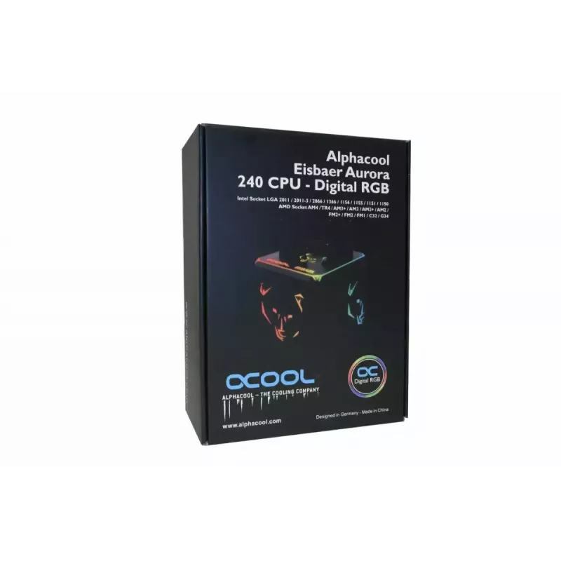 Refrigeración líquida Alphacool Eisbaer Aurora 240 CPU procesador negro