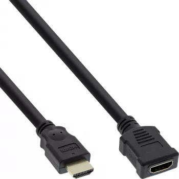 Cable HDMI InLine, cable HDMI High Speed, M/H, negro, contactos dorados, 5 m