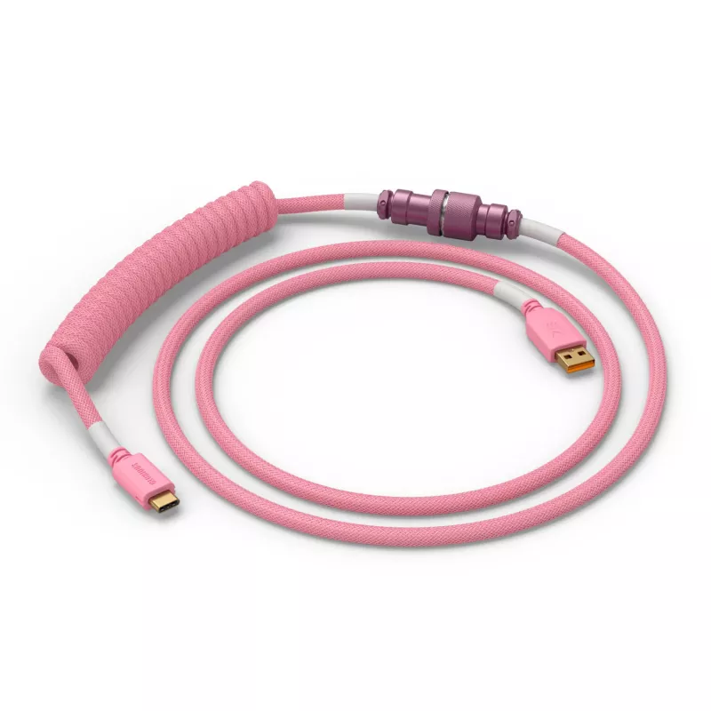 Cable espiral USB GLORIOUS GMMK Pixel Pink 1,5 m – cable espiral desmontable para teclados