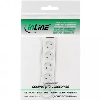 Regleta de enchufes InLine, 5 tomas schuko CEE 7/3, blanca, 1,5 m