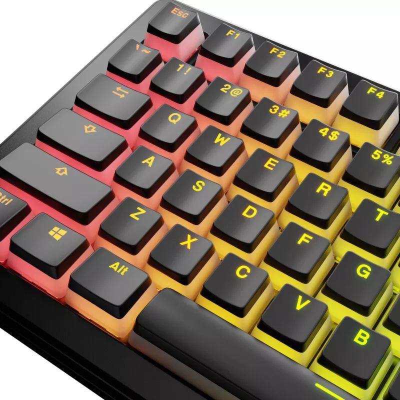 Glorious GPBT Aura V3 juego de keycaps, disposición ANSI (US), PBT, Doubleshot, negro