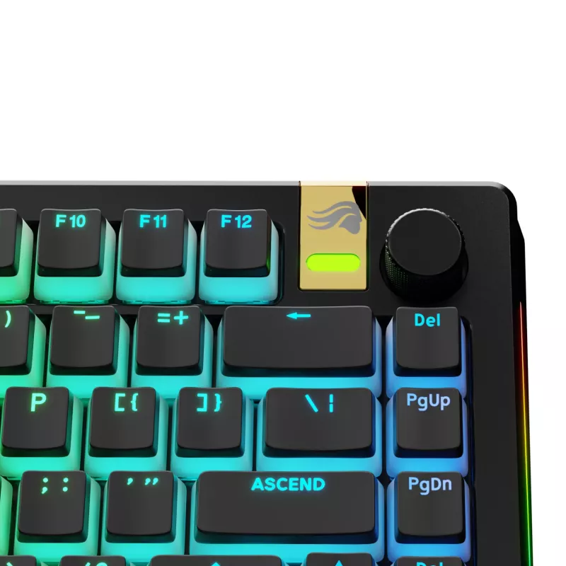 Glorious GPBT Aura V3 juego de keycaps, disposición ANSI (US), PBT, Doubleshot, negro