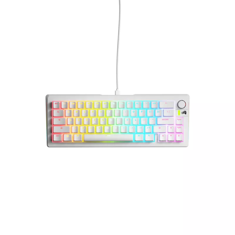 Teclado mecánico gaming GLORIOUS GMMK 3 65% Blanco — con cable USB, RGB, QWERTY (US)