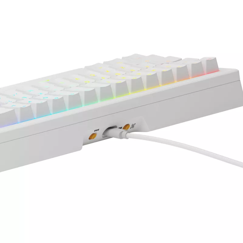 Teclado mecánico gaming GLORIOUS GMMK 3 65% Blanco — con cable USB, RGB, QWERTY (US)
