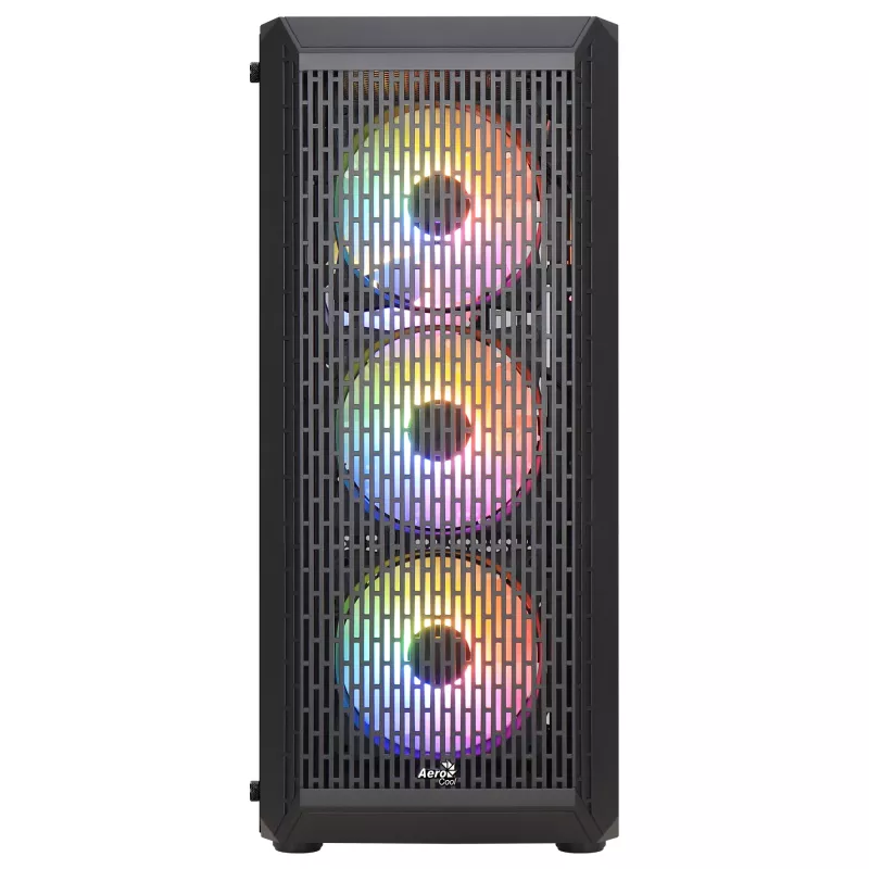 Caja gaming ATX Aerocool BEAMBKV2 4 ventiladores 12cm FRGB Negra