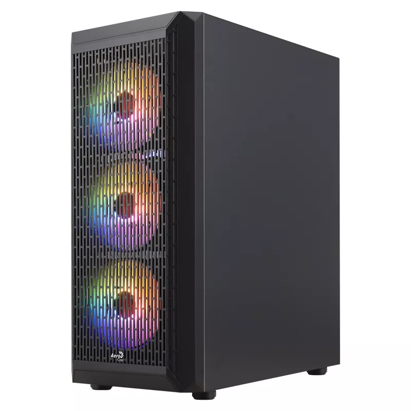 Caja gaming ATX Aerocool BEAMBKV2 4 ventiladores 12cm FRGB Negra