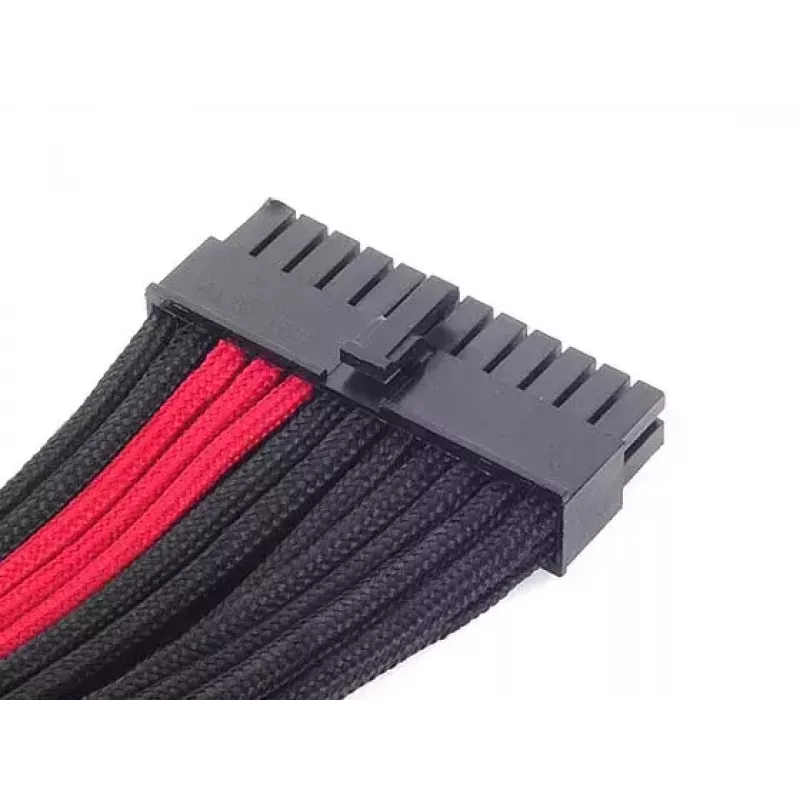 SilverStone SST-PP07-MBBR cable alargador ATX de 24 pines, 0,3 m, negro/rojo