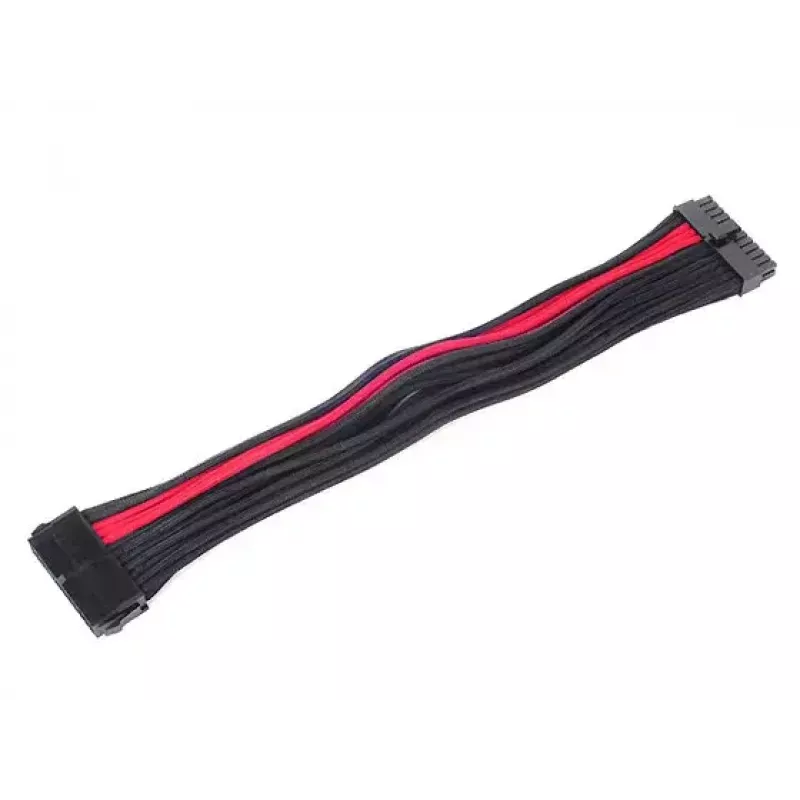 SilverStone SST-PP07-MBBR cable alargador ATX de 24 pines, 0,3 m, negro/rojo