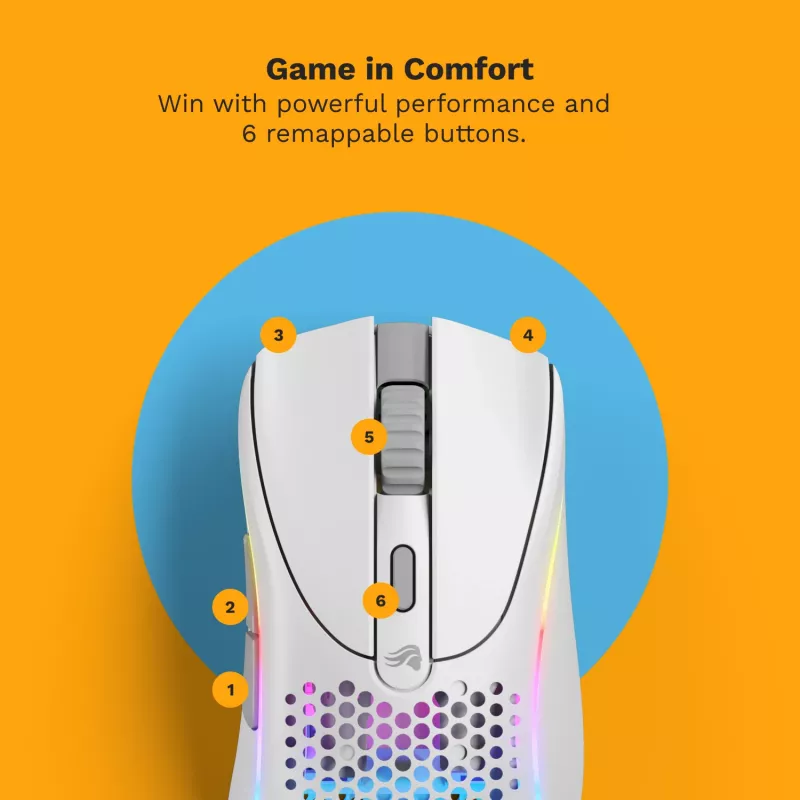 Ratón Glorious Gaming Glorious Model D 2 Wireless - blanco mate, diestro, RF Wireless, 19000 DPI, blanco