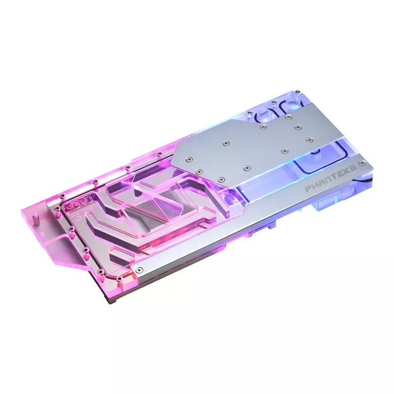 Bloque de agua + backplate Phanteks Glacier G40 acrílico cobre gris transparente