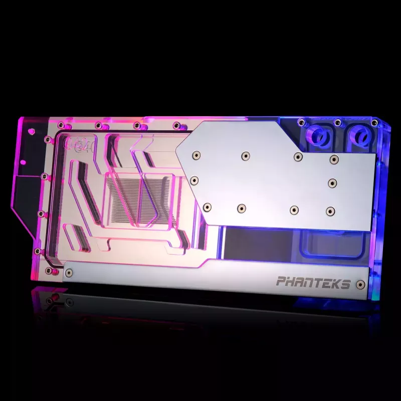 Bloque de agua + backplate Phanteks Glacier G40 acrílico cobre gris transparente