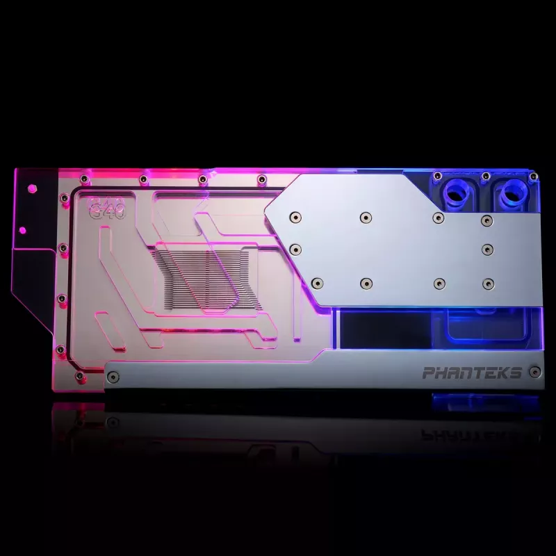 Bloque de agua + backplate Phanteks Glacier G40 acrílico cobre gris transparente