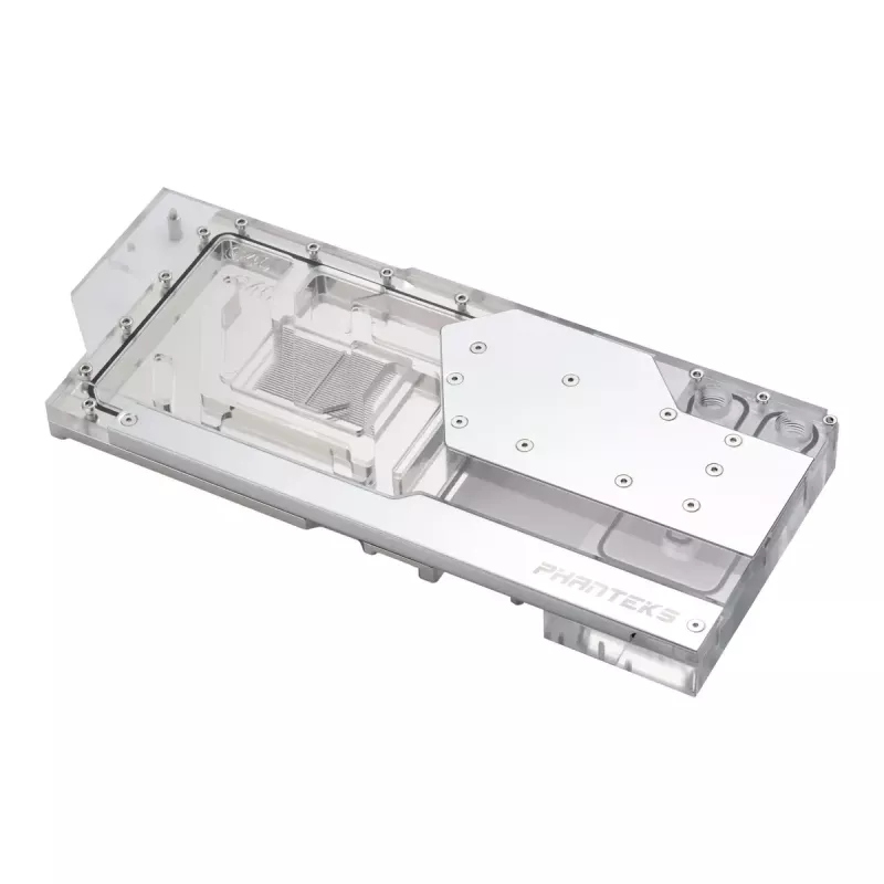 Bloque de agua + backplate Phanteks Glacier G40 acrílico cobre gris transparente