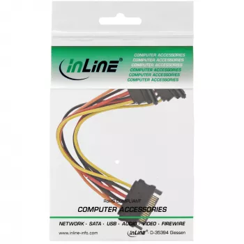 InLine Cable de alimentación SATA en Y conector hembra SATA / 2x conector macho SATA con bloqueo 0,15 m