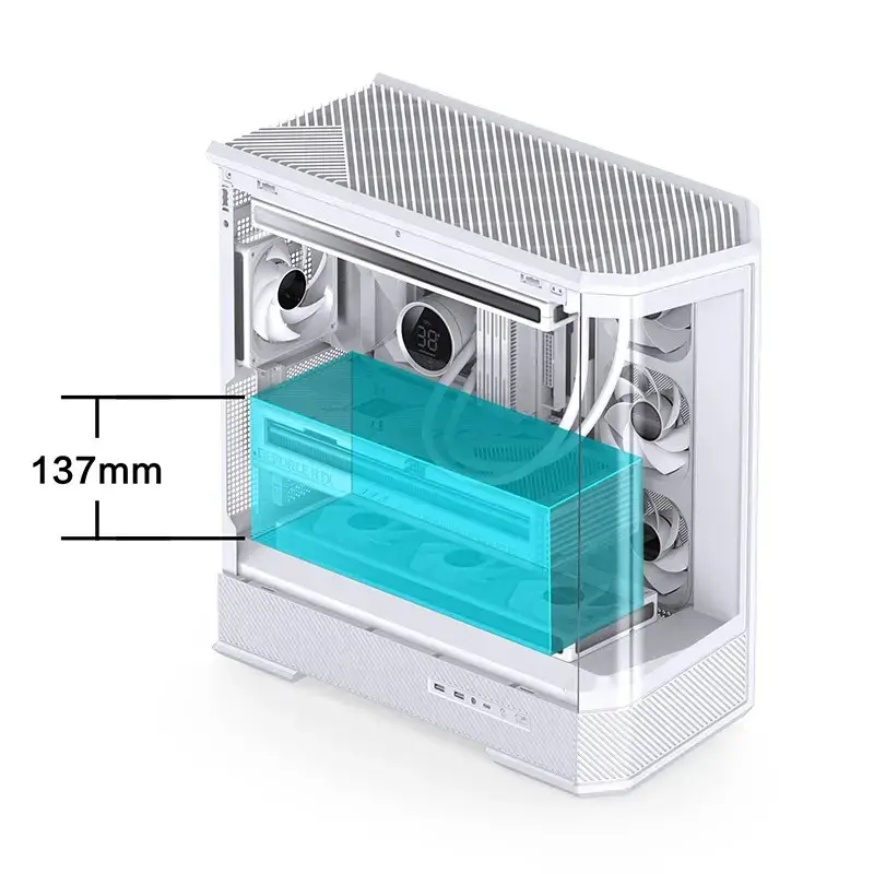 Caja de ordenador Jonsbo D400 Torre Midi ATX Cristal Templado – Blanco
