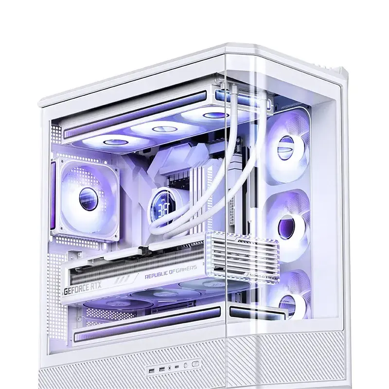 Caja de ordenador Jonsbo D400 Torre Midi ATX Cristal Templado – Blanco