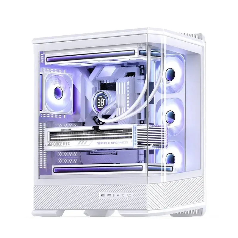 Caja de ordenador Jonsbo D400 Torre Midi ATX Cristal Templado – Blanco