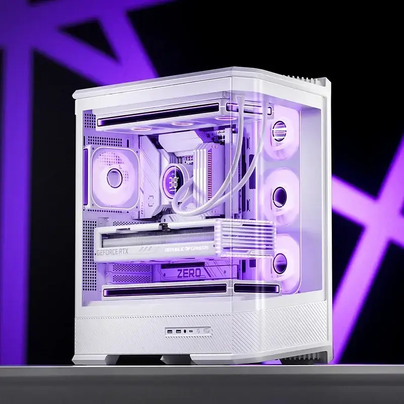 Caja de ordenador Jonsbo D400 Torre Midi ATX Cristal Templado – Blanco