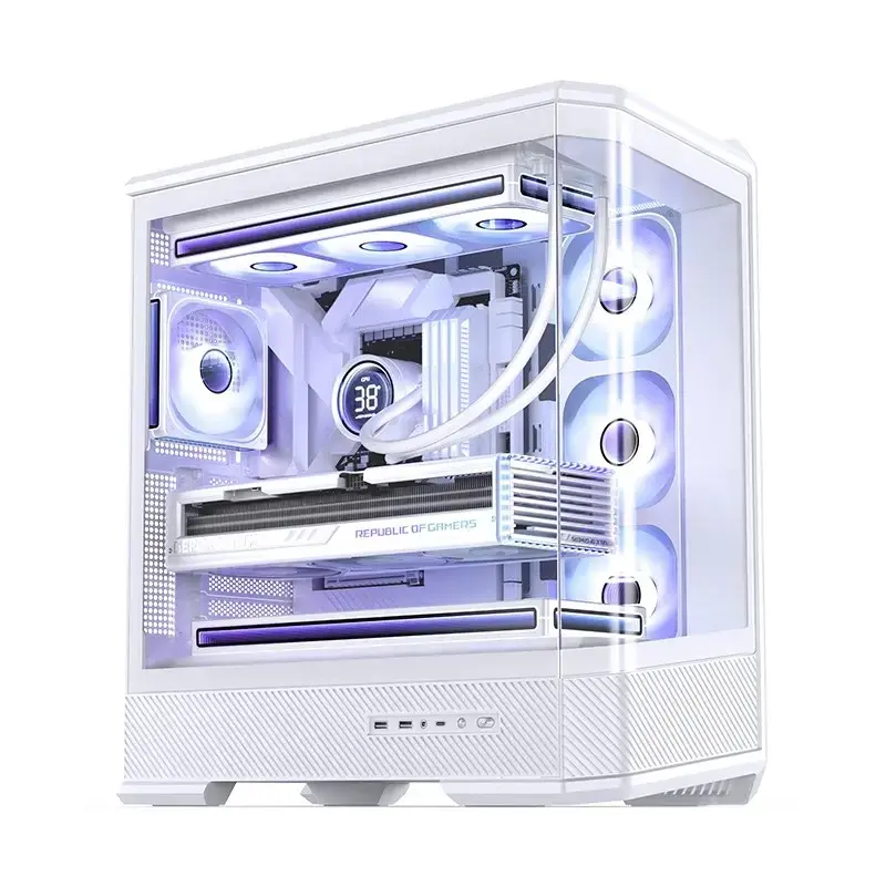 Caja de ordenador Jonsbo D400 Torre Midi ATX Cristal Templado – Blanco