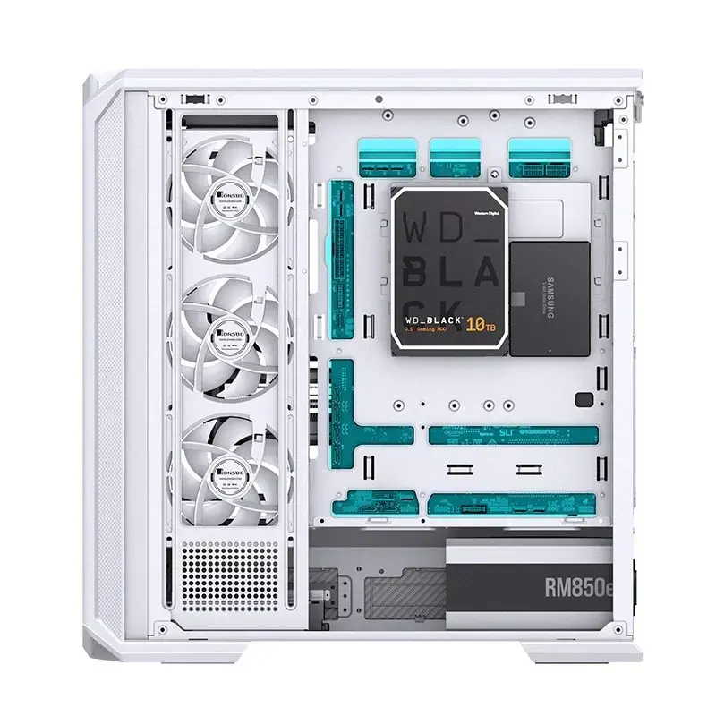 Caja de ordenador Jonsbo D400 Torre Midi ATX Cristal Templado – Blanco