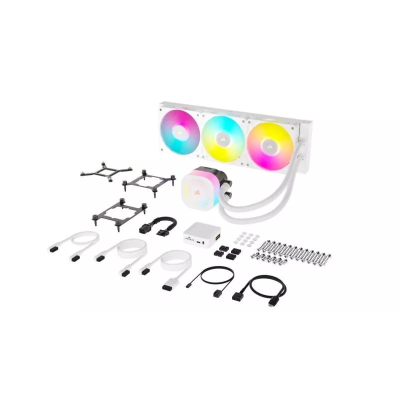 Disipador CPU CORSAIR - Icue Link Titan 360 Rx RGB Refrigeración líquida AIO - Blanco