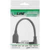 Cable adaptador DisplayPort 1.4 InLine M/H, 8K4K, acodado hacia abajo, negro/dorado