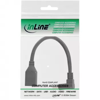 Cable adaptador DisplayPort 1.4 InLine M/H, 8K4K, acodado hacia abajo, negro/dorado