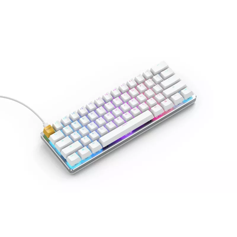 Glorious Gaming GMMK Teclado USB QWERTY US International Plata, Blanco