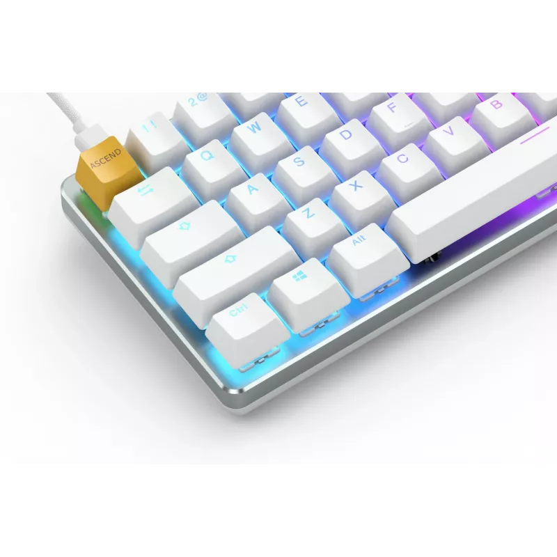 Glorious Gaming GMMK Teclado USB QWERTY US International Plata, Blanco