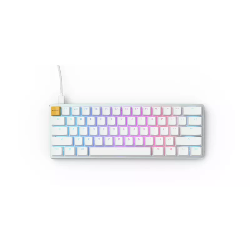 Glorious Gaming GMMK Teclado USB QWERTY US International Plata, Blanco