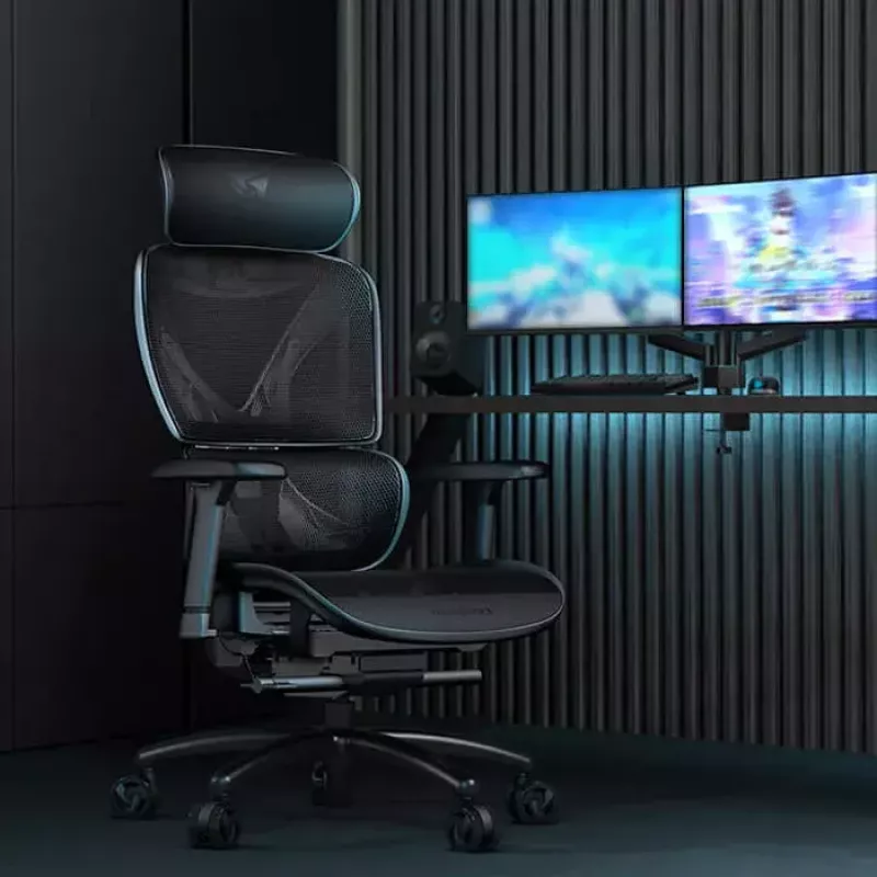 Silla de malla ThunderX3 XTC Respaldo de malla Negro Altura 118-126 cm