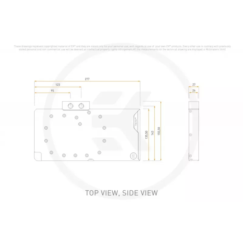Bloque de agua para GPU ek water blocks EK-Quantum Vector3 Astral RTX 5090 D-RGB acrílico
