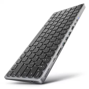 Axagon HMC-KB-GE, hub USB 5Gbps con teclado, HDMI 4K/60Hz, 3x USB-A, SD/mSD, audio, PD 100, distribución alemana