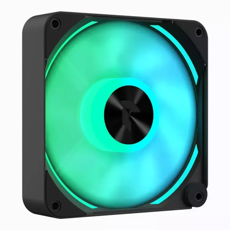 APNX FP2-120 PWM ARGB ventilador de caja, 120 mm, 500–1800 rpm, 83,85 CFM, 34,8 dB, negro
