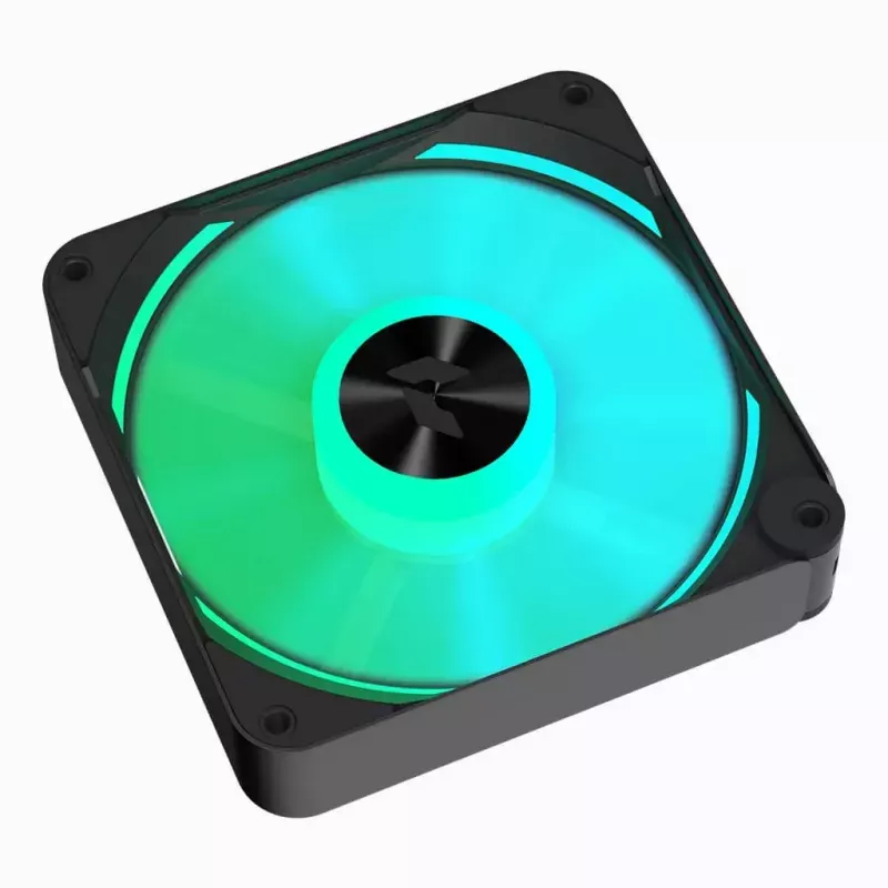 APNX FP2-120 PWM ARGB ventilador de caja, 120 mm, 500–1800 rpm, 83,85 CFM, 34,8 dB, negro