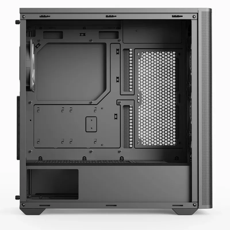 Aerocool D501A Midi Tower negro, madera