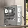 Aerocool D501A Midi Tower negro, madera
