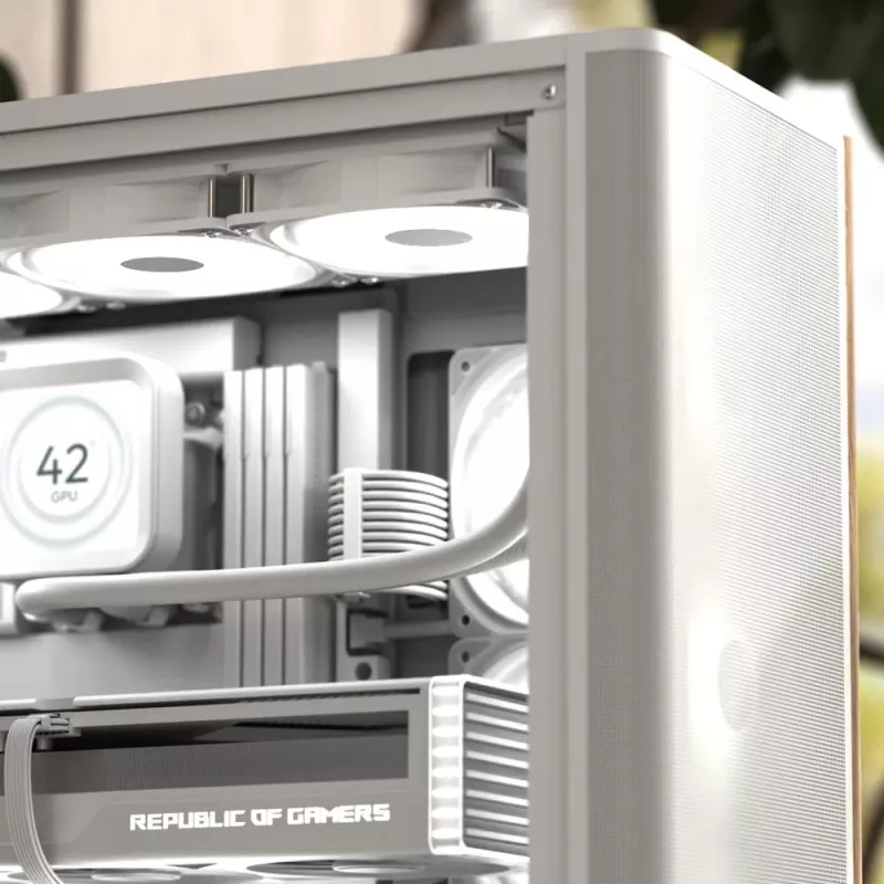 Aerocool D501A Midi Tower negro, madera