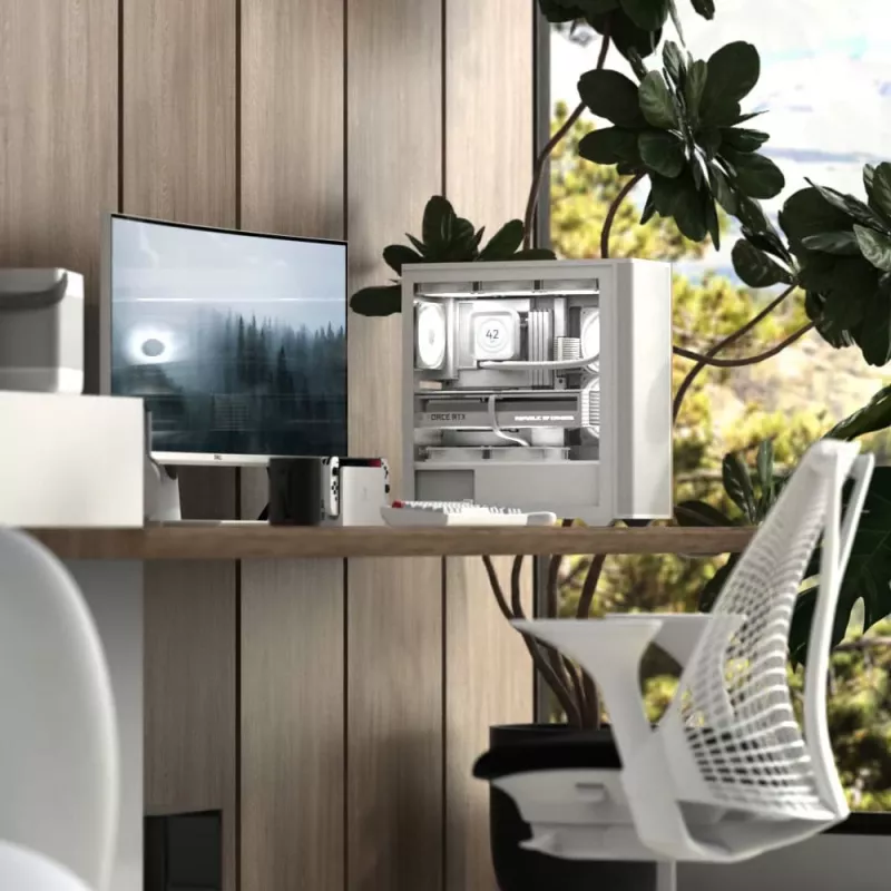 Aerocool D501A Midi Tower negro, madera