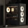 Aerocool D501A Midi Tower negro, madera