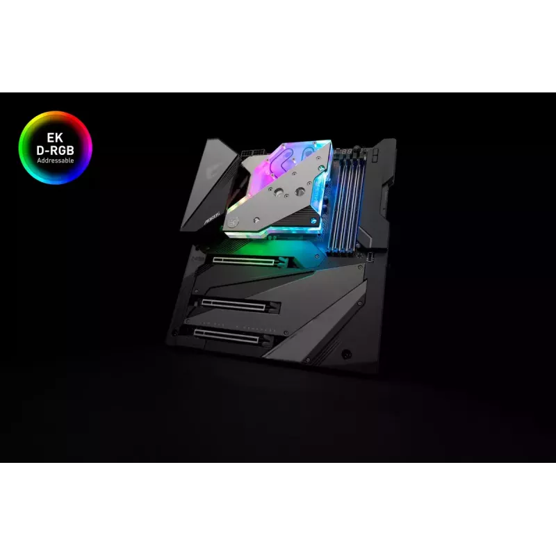 Bloque de agua EK Water Blocks acrílico aluminio latón cobre plateado transparente