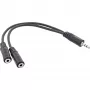 Cable en Y InLine 3,5mm jack conector macho a 2x conector hembra 3,5mm jack estéreo, 0,2 m