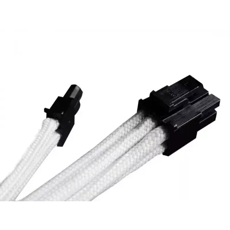 SilverStone SST-PP07-PCIW cable alargador de PCIe de 8 pines a PCIe de 6+2 pines, 0,25 m, blanco
