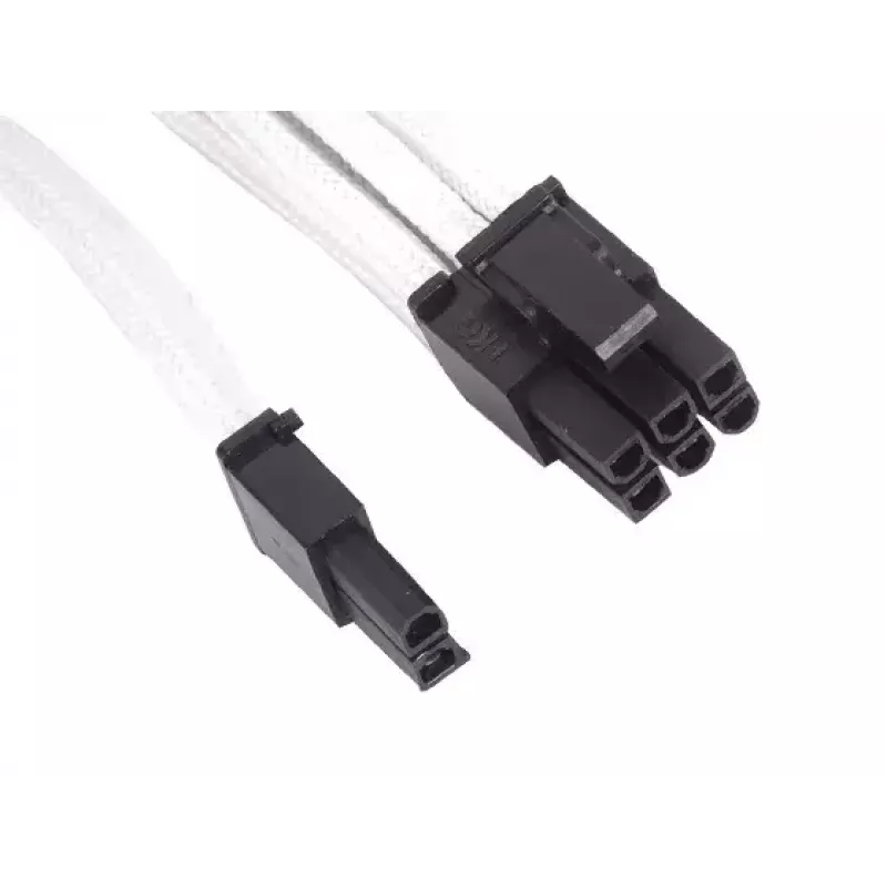 SilverStone SST-PP07-PCIW cable alargador de PCIe de 8 pines a PCIe de 6+2 pines, 0,25 m, blanco