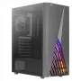 Caja de PC Aerocool DELTABKV1 ATX frontal RGB, ventana lateral completa, ventilador de 12cm, negra