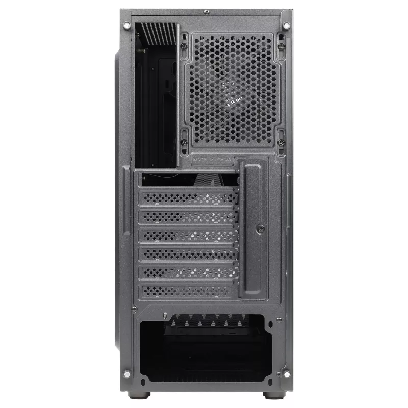 Caja de PC Aerocool DELTABKV1 ATX frontal RGB, ventana lateral completa, ventilador de 12cm, negra