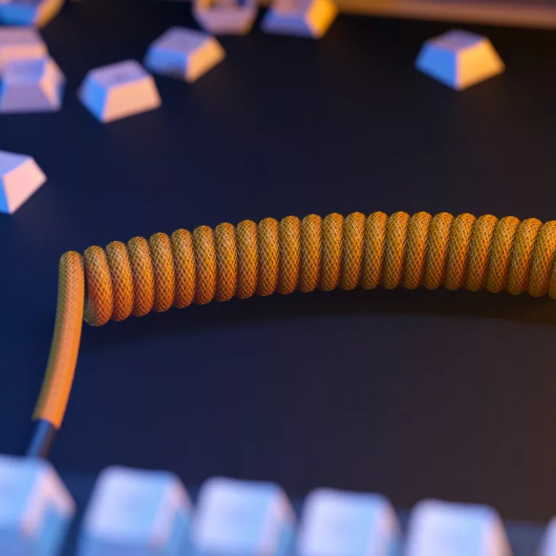 Cable espiral USB GLORIOUS GMMK Glorious Gold para teclados mecánicos, cable espiral extraíble, USB-A a USB-C