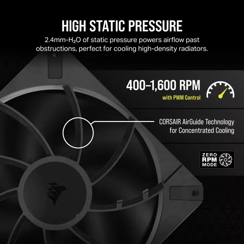Ventilador CORSAIR - Rs Series Rs140 Max 140mm pack individual